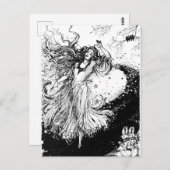 Art Nouveau Polychrome Oz Schwarz-Weiß Postkarte (Vorne/Hinten)