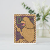 Art Nouveau Poodle Postkarte (Stehend Vorderseite)