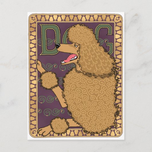 Art Nouveau Poodle Postkarte (Vorderseite)