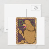 Art Nouveau Poodle Postkarte (Vorne/Hinten)