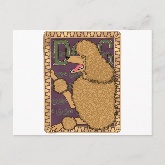 Art Nouveau Poodle Postkarte (Vorderseite)