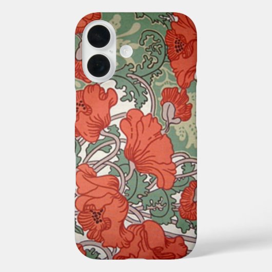 Art Nouveau Poppies Case-Mate iPhone Hülle (Rückseite)