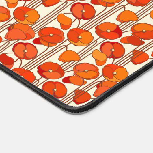 Art Nouveau Poppies Desk Mat Schreibtischunterlage (Ecke)