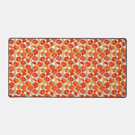 Art Nouveau Poppies Desk Mat Schreibtischunterlage (Vorderseite)