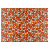 Art Nouveau Poppies Glas Cutting Board Schneidebrett (Vorderseite)