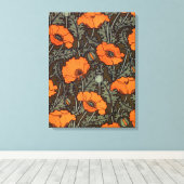 Art Nouveau Poppies Leinwanddruck (Insitu (Holzboden))
