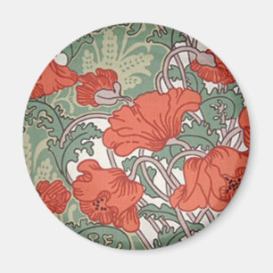Art Nouveau Poppies Magnet