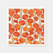 Art Nouveau Poppies Paper Napkins Serviette (Vorderseite)