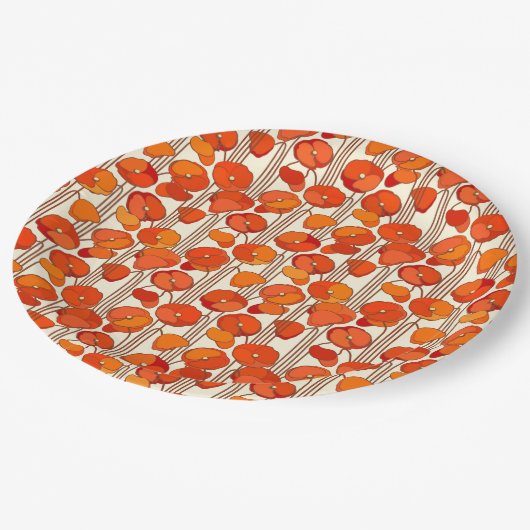 Art Nouveau Poppies Paper Teller (Schrägansicht)