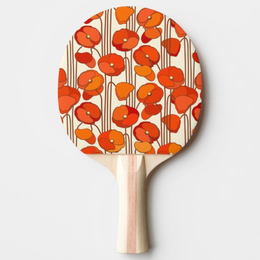 Art Nouveau Poppies Ping Pong Paddle Tischtennis Schläger (Vorderseite)
