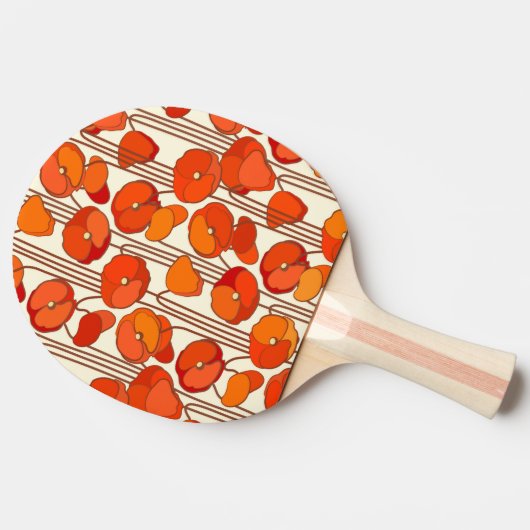 Art Nouveau Poppies Ping Pong Paddle Tischtennis Schläger (Seitenansicht)
