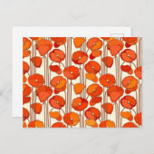 Art Nouveau Poppies Postkarte (Vorne/Hinten)