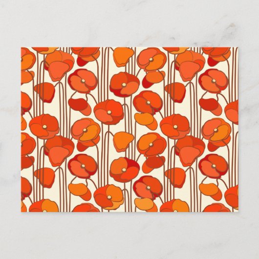 Art Nouveau Poppies Postkarte (Vorderseite)