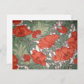 Art Nouveau Poppies Postkarte (Vorne/Hinten)