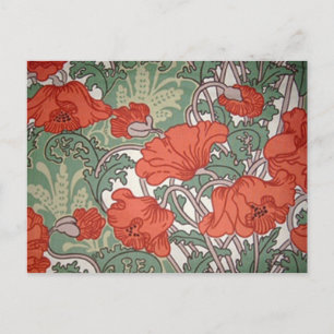 Art Nouveau Poppies Postkarte