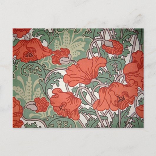 Art Nouveau Poppies Postkarte (Vorderseite)