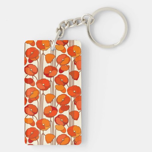 Art Nouveau Poppies Schlüsselanhänger (Rückseite)