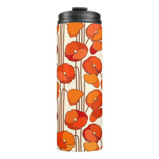 Art Nouveau Poppies Thermal Tumbler Thermosbecher (Vorderseite)