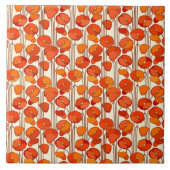 Art Nouveau Poppies Tile Fliese (Vorderseite)