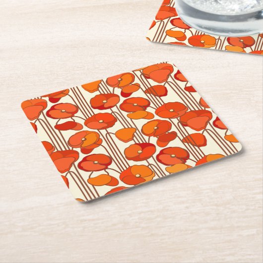 Art Nouveau Poppies Untersetzer (angewinkelt)