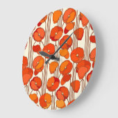 Art Nouveau Poppies Wall Clock Große Wanduhr (Winkel)