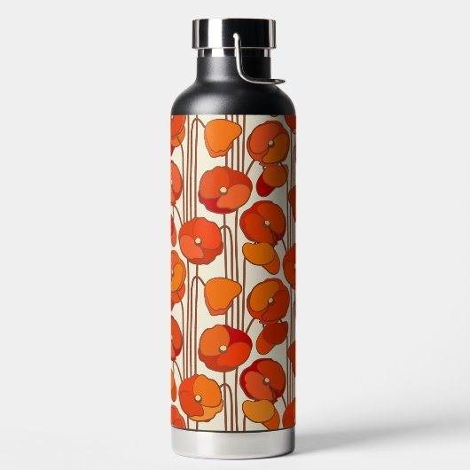 Art Nouveau Poppies Water Flasche (links)