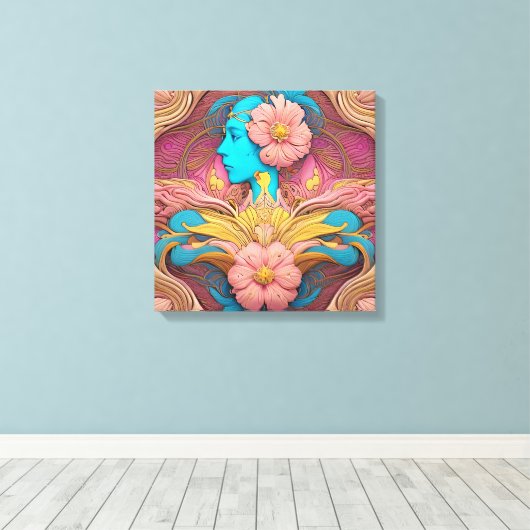 Art Nouveau Portrait Canvas Print Leinwanddruck (Insitu (Holzboden))