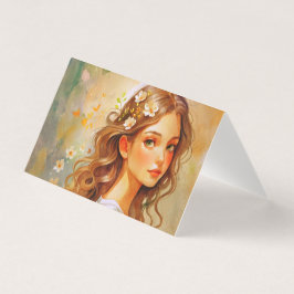 Art Nouveau portrait watercolor Card