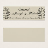 Art Nouveau Posh Wedding Drinks Tickets (Vorne & Hinten)