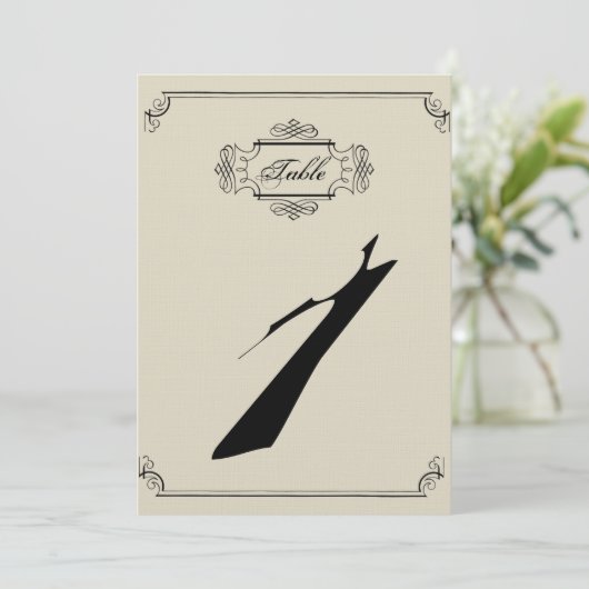 Art Nouveau Posh Wedding Einladung (Stehend Vorderseite)