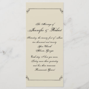 Art Nouveau Posh Wedding Program Programm