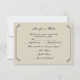 Art Nouveau Posh Wedding Response Card RSVP Karte
