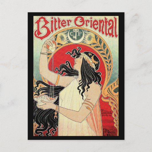Art Nouveau Postcard: "Bitter Oriental" Postkarte (Vorderseite)