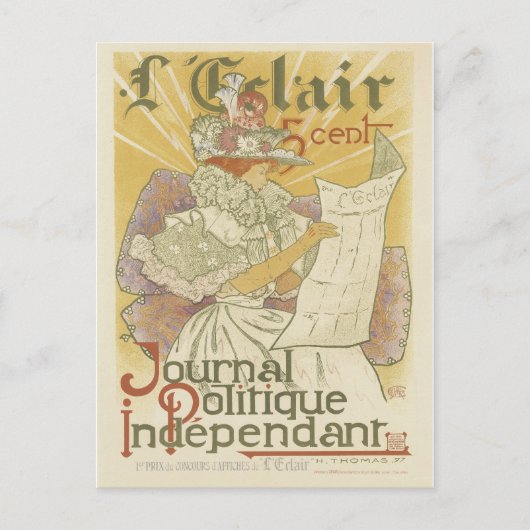 Art Nouveau Postcard - Journal Postkarte (Vorderseite)