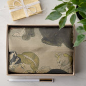 Art Nouveau Poster 21 Haustiere Lady Decoupage Seidenpapier (Geschenk)