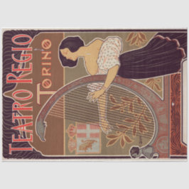 Art Nouveau Poster 22 Harp Lady Decoupage Seidenpapier