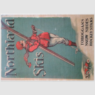 Art Nouveau Poster 24 Ski Decoupage Tissue Paper Seidenpapier