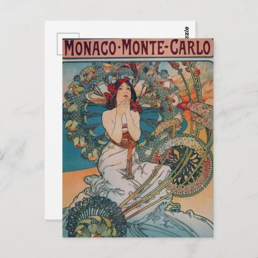 Art Nouveau Poster Postkarte (Vorne/Hinten)