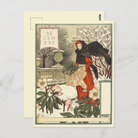 Art Nouveau Postkarte (Vorne/Hinten)