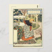 Art Nouveau Postkarte (Vorne/Hinten)