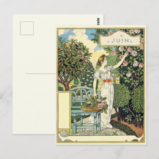 Art Nouveau Postkarte (Vorne/Hinten)