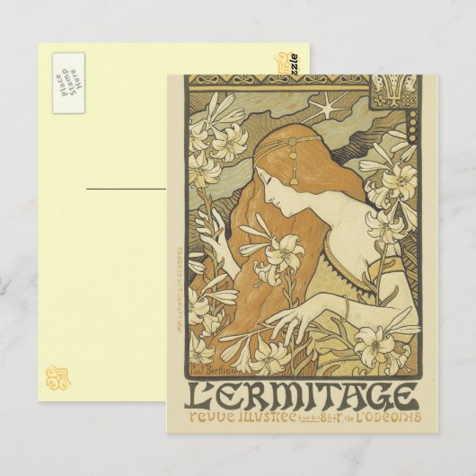 Art Nouveau Postkarten - L'ermitage (Vorne/Hinten)