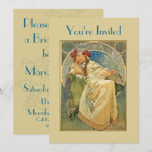 Art Nouveau Prinzessin Brautparty-Einladung Einladung
