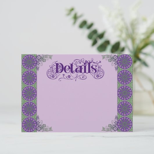 Art Nouveau Purple Thistle Wheel Begleitkarte (Stehend Vorderseite)