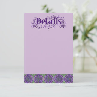 Art Nouveau Purple Thistle Wheel Vertical Begleitkarte