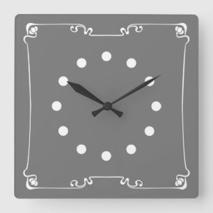 Art Nouveau Quadratische Wanduhr