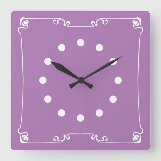 Art Nouveau Quadratische Wanduhr (Vorderseite)