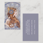 Art Nouveau Queen Portrait Visitenkarte (Vorne/Hinten)