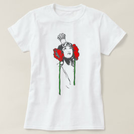 Art Nouveau Queen Red Poppies Ozma T-Shirt