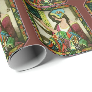 Art Nouveau-Quilterin – Vintage Näherin Geschenkpapier